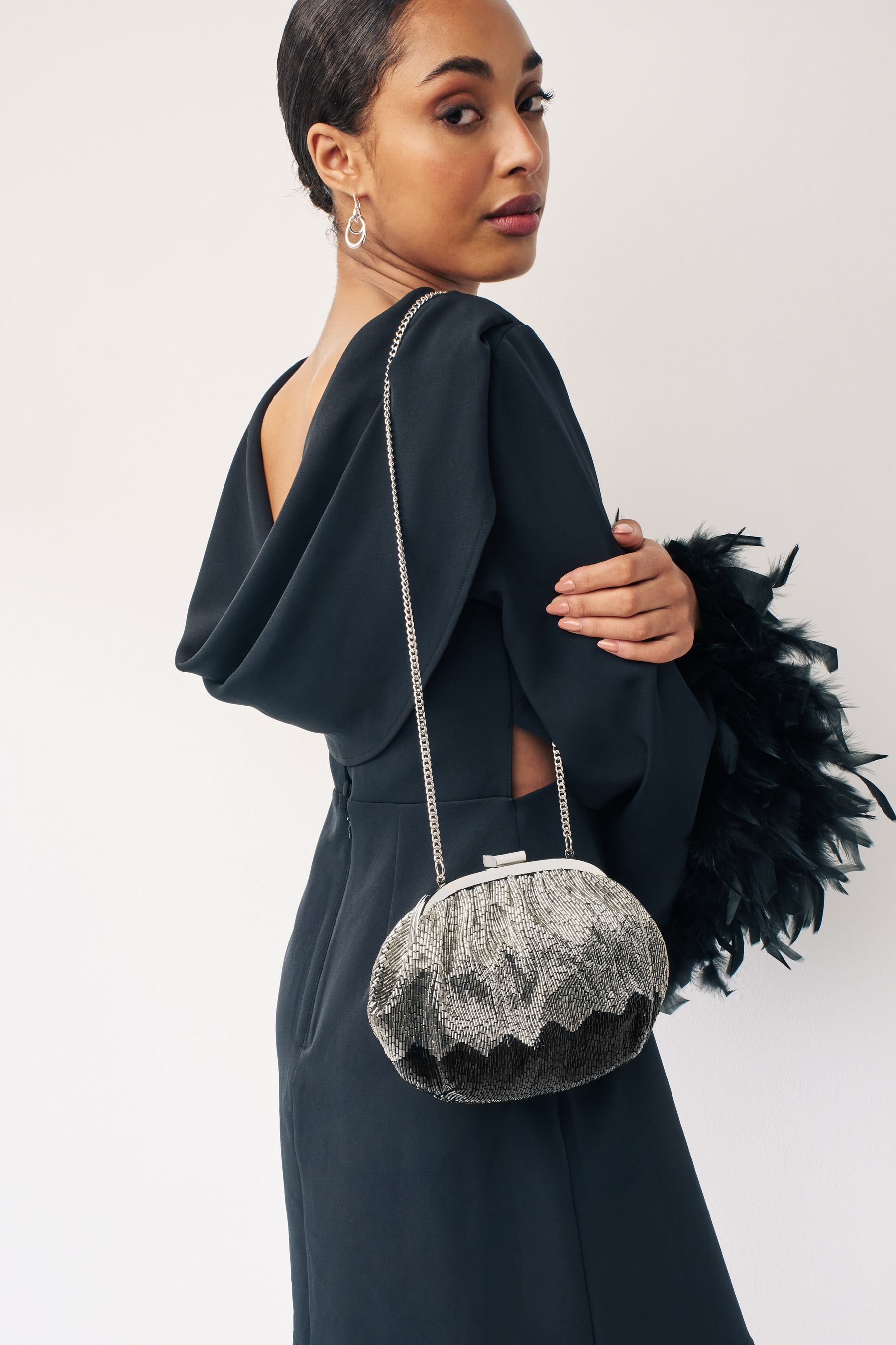 Next silver handbag discount
