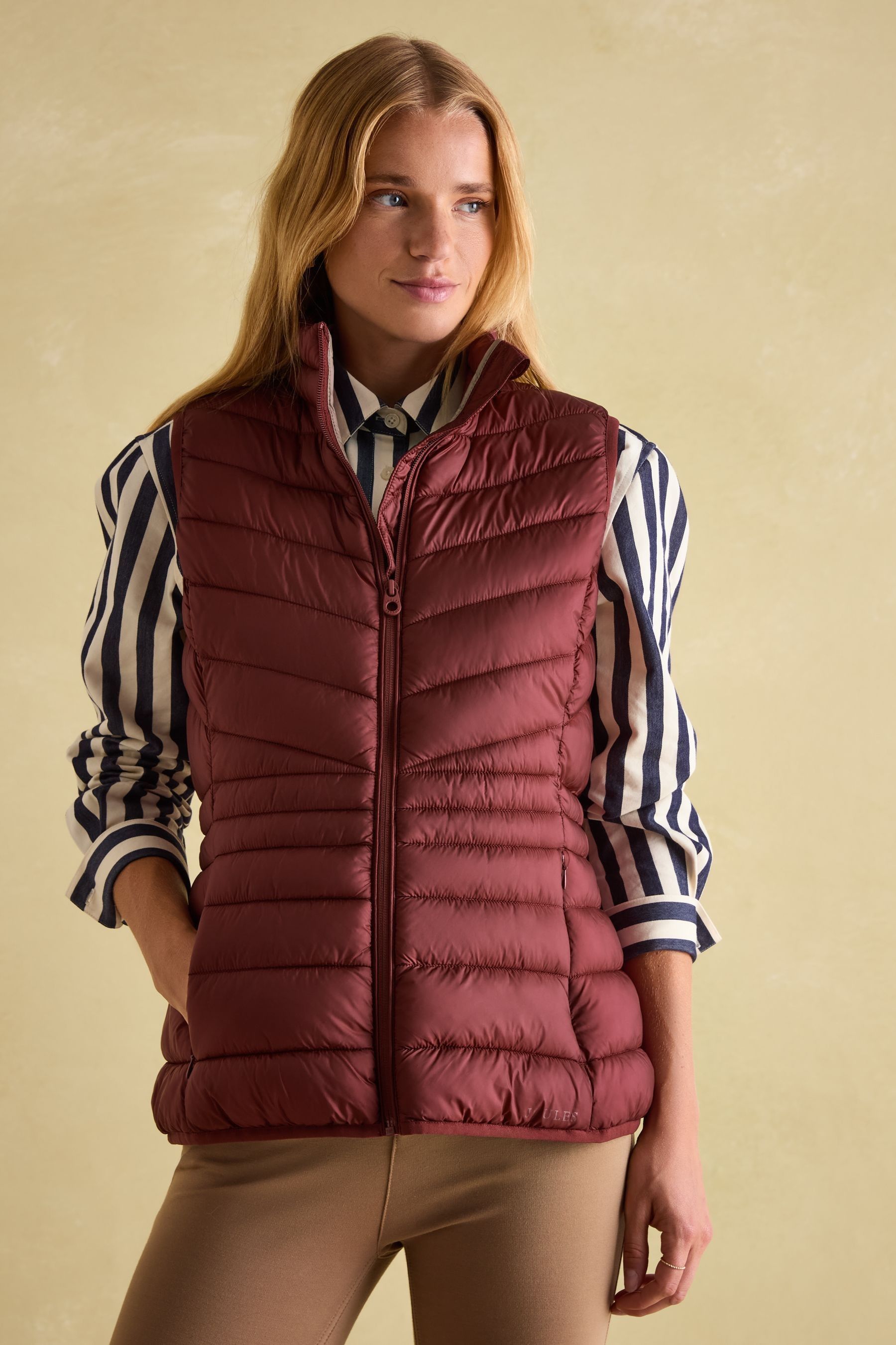 Buy Joules Kenley Burgundy Showerproof Padded Gilet from Next USA