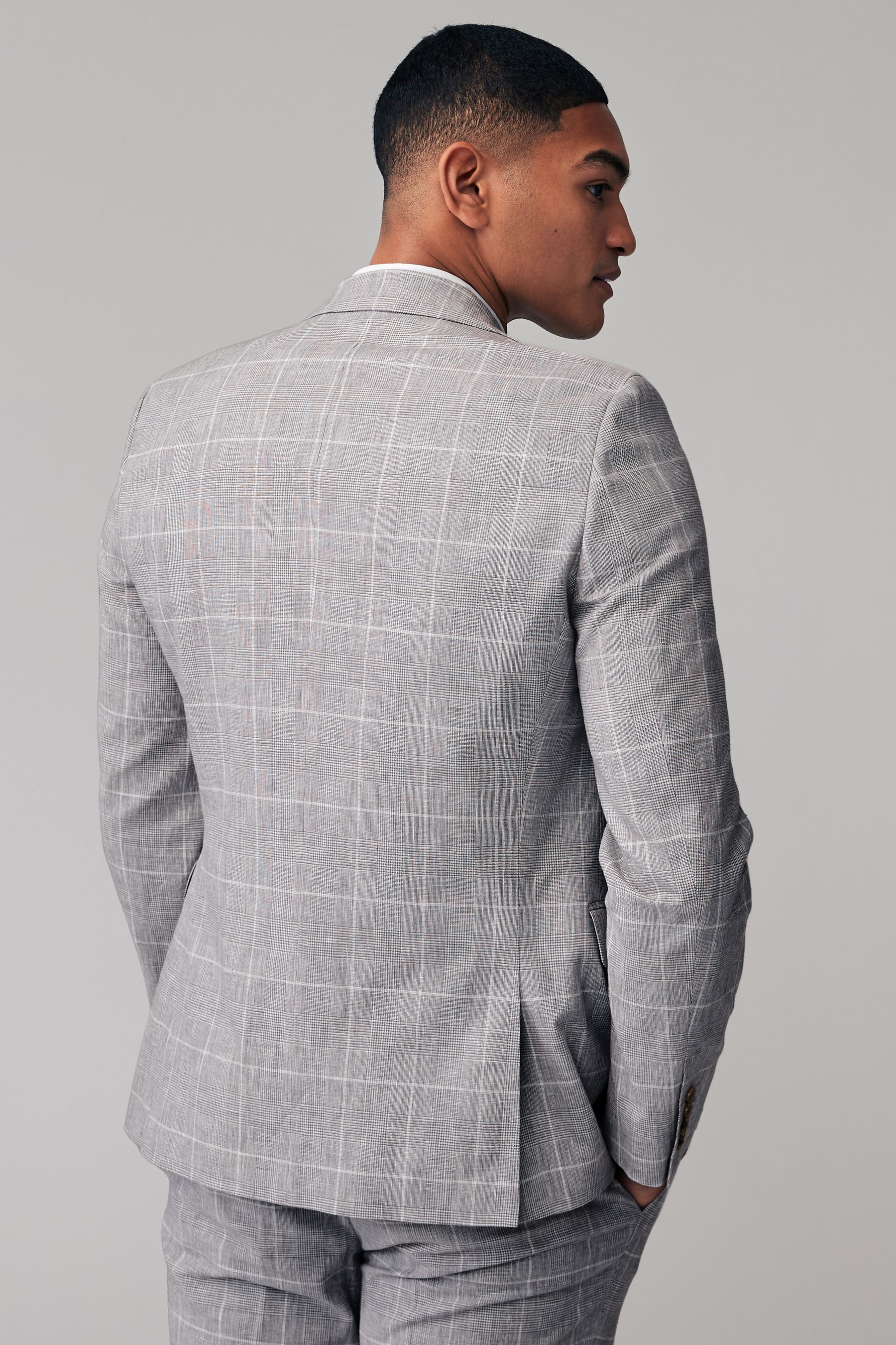 Gray plaid suit jacket clearance