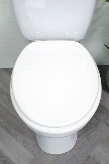Showerdrape White Oxford Wooden Toilet Seat
