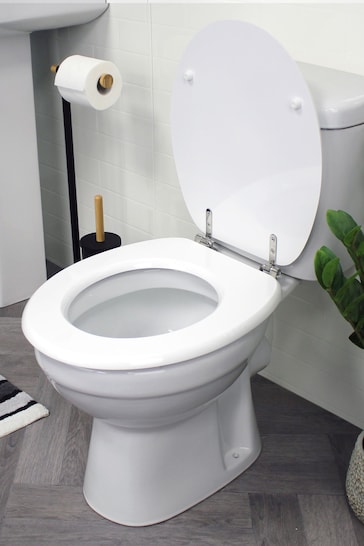 Showerdrape White Oxford Wooden Toilet Seat