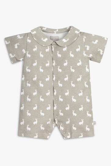 The Little Tailor Easter Bunny Print Baby Jersey Romper