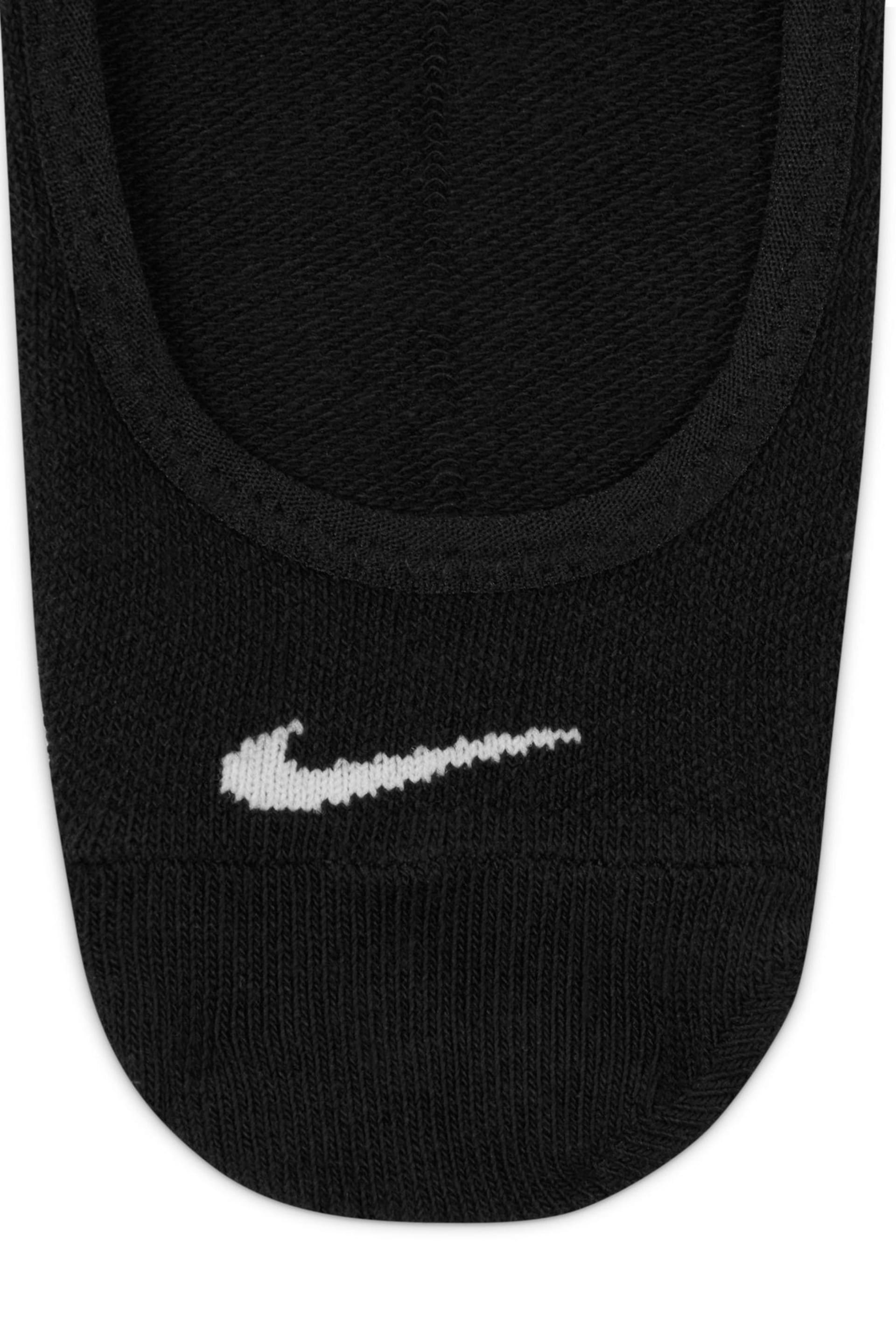 Nike Black Everyday Lightweight Training Footie Socks 3 Pack - Image 4 of 4