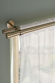 Antique Brass Extendable Double Curtain & Voile Pole Kit - Image 2 of 3
