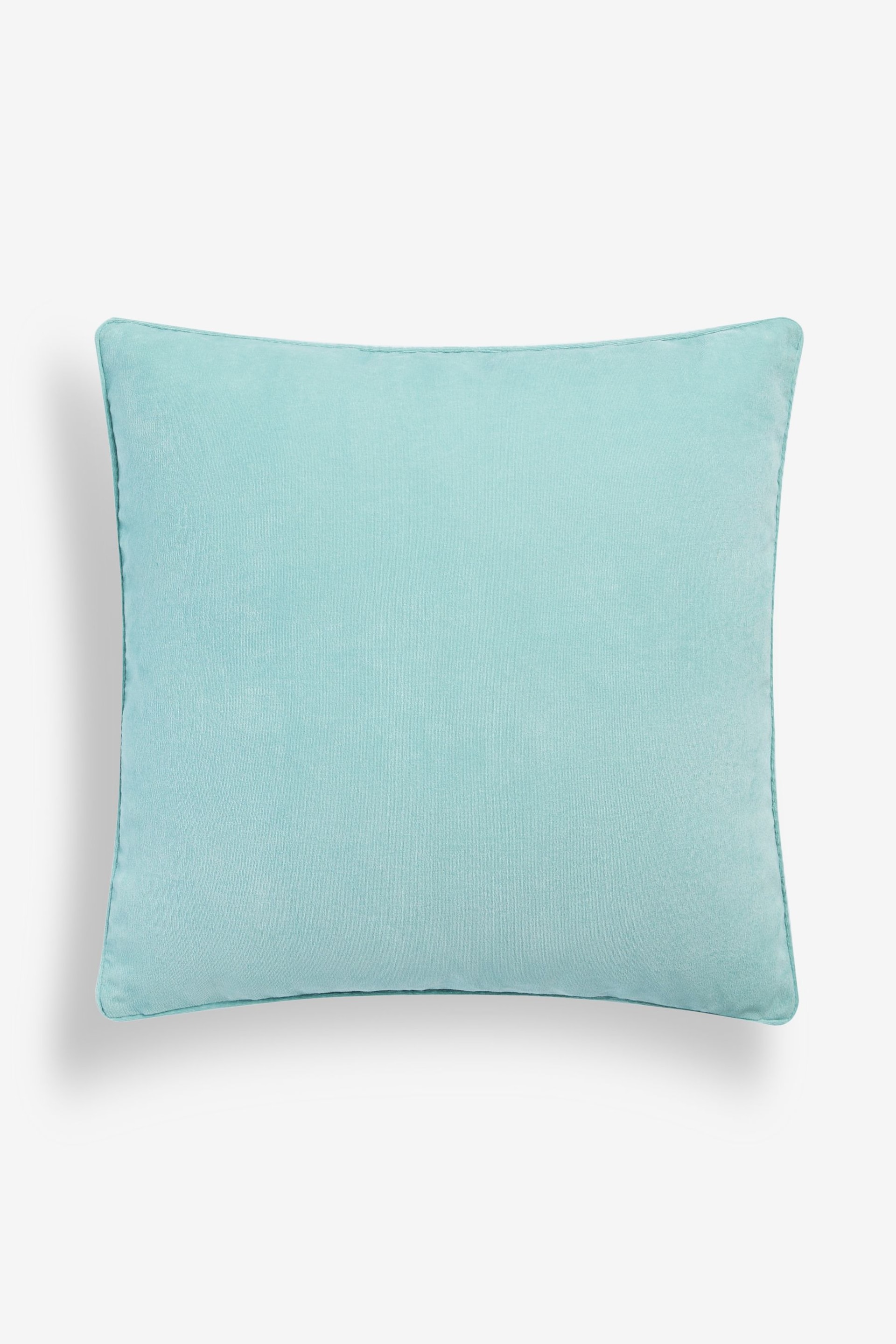 Teal Blue 59 x 59cm Soft velour Cushion - Image 5 of 6