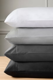 Silver Grey 300 Thread Count Collection Luxe Standard 100% Cotton Pillowcases Set of 2 - Image 6 of 6