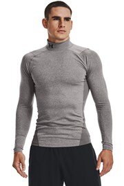 Under Armour Charcoal Grey Under Armour Charcoal Grey Coldgear Mock Neck Base Layer - Image 1 of 6