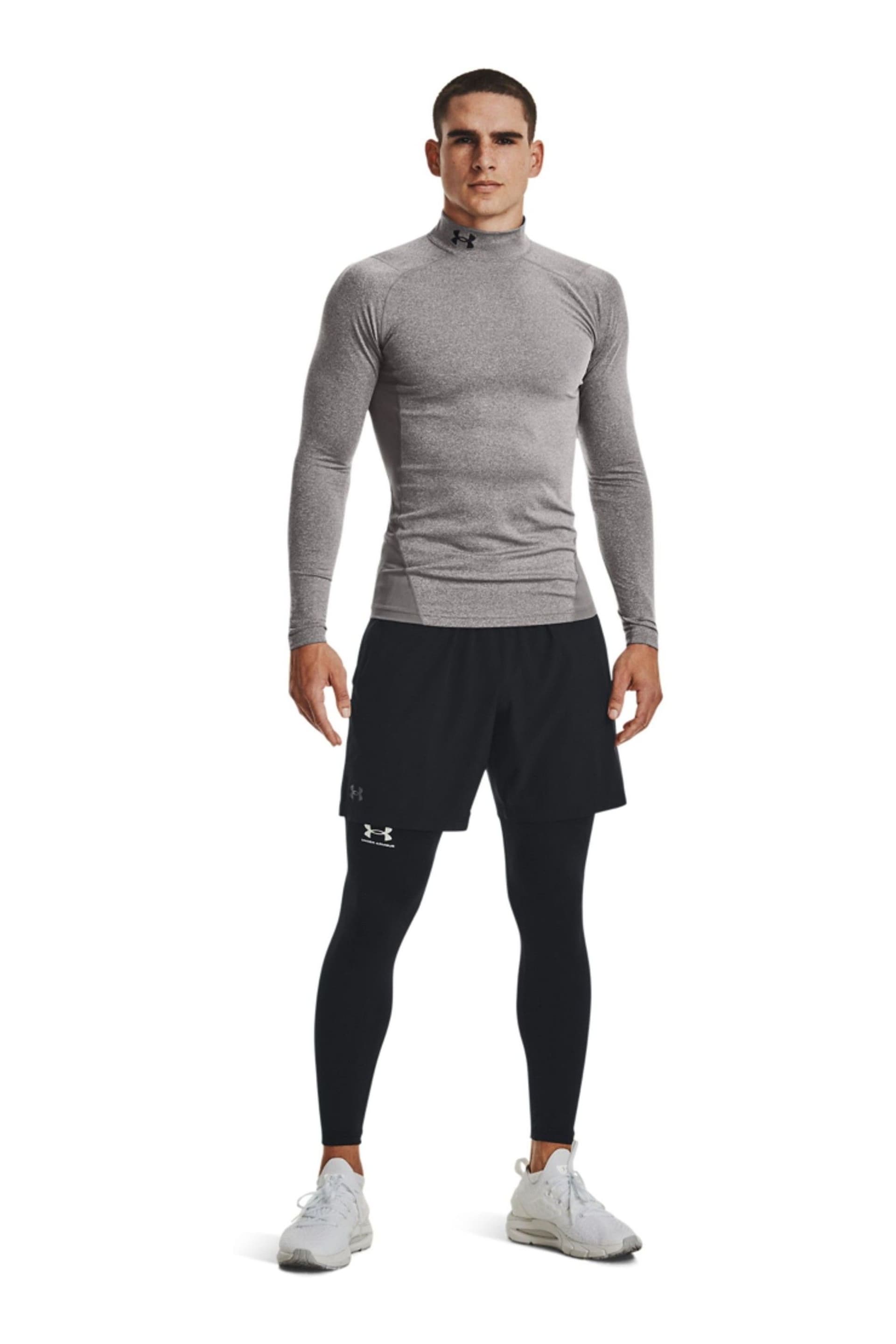 Under Armour Charcoal Grey Under Armour Charcoal Grey Coldgear Mock Neck Base Layer - Image 3 of 6