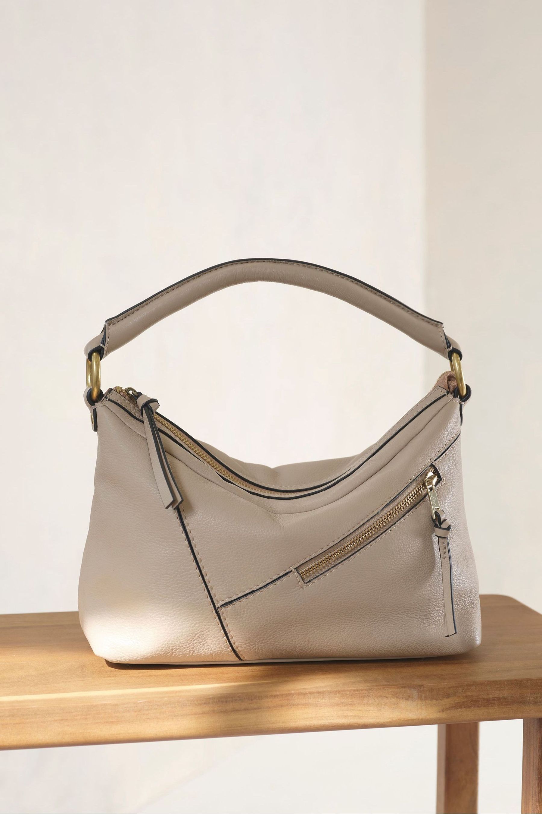 Buy Mint Velvet Cream Harri Leather Bag from the Next UK online shop