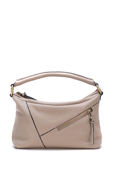 Mint Velvet Cream Leather Crossbody Bag