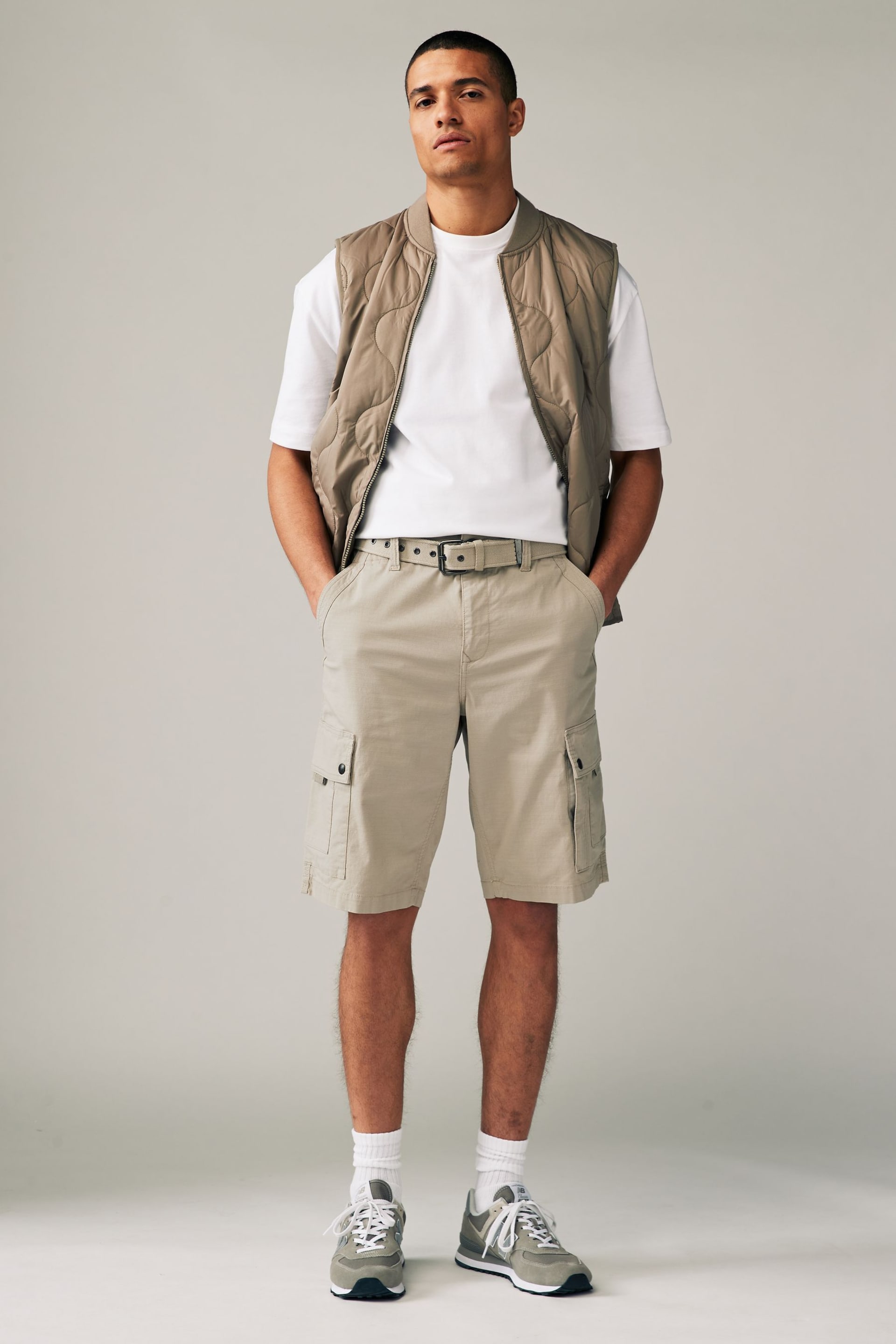 Stone Belted Cargo Shorts - Image 2 of 9