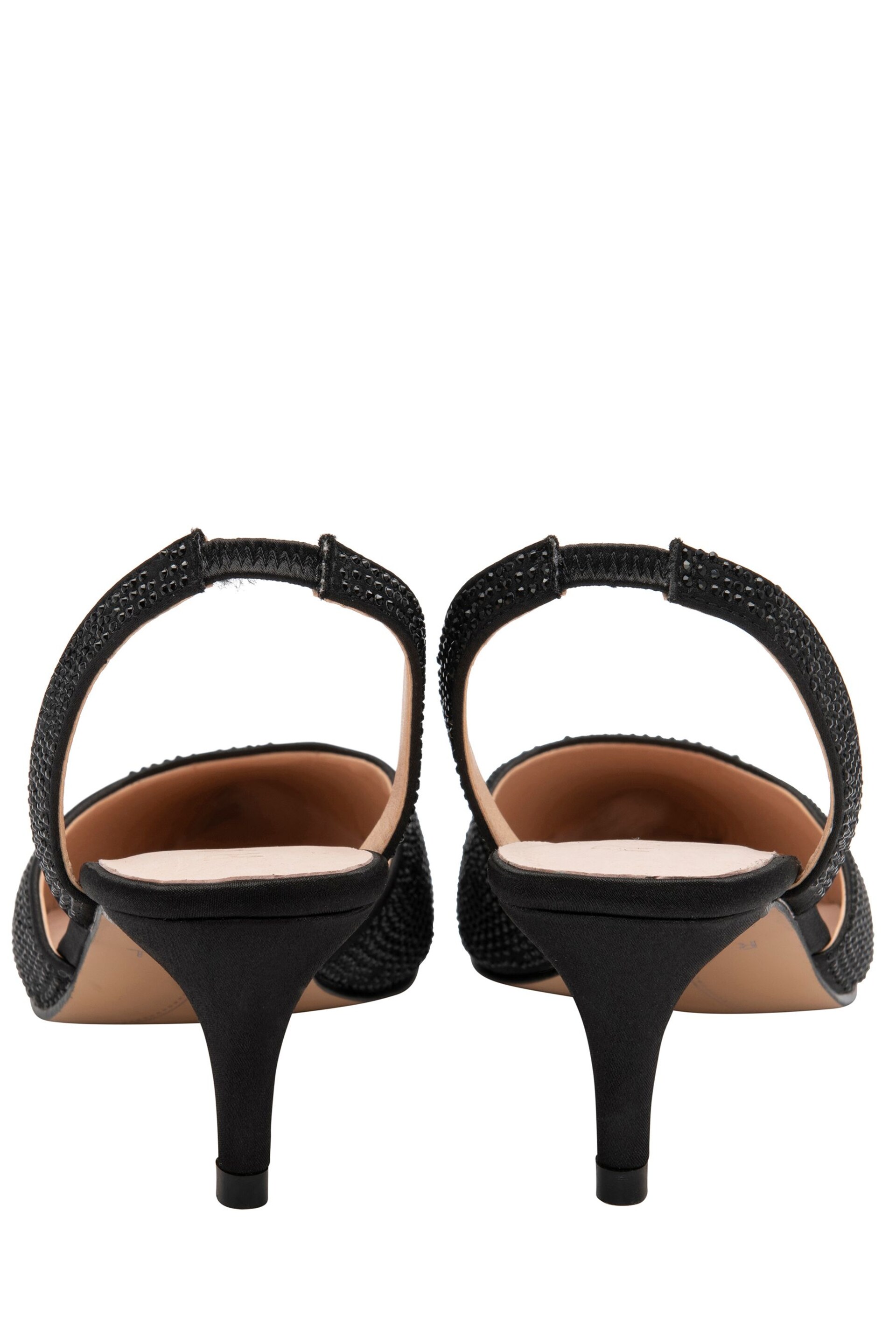 Ravel Black Diamante Sling Back Shoes - Image 3 of 4