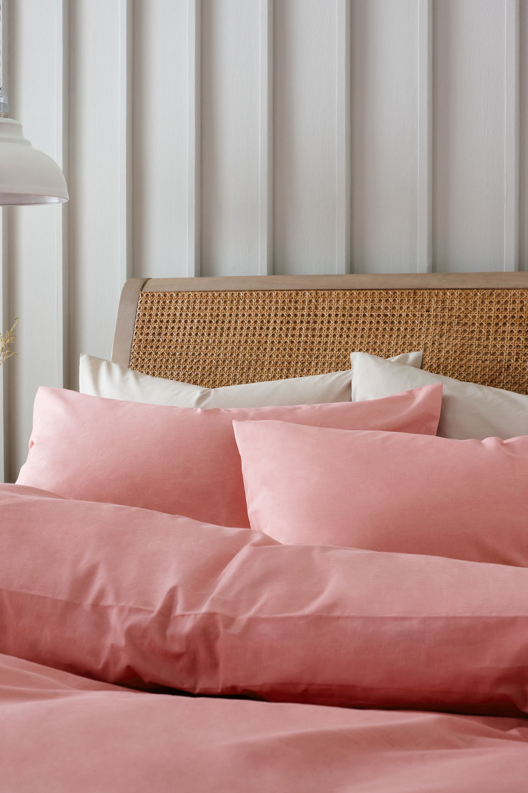 Buy Set of 2 Pink Rose Cotton Rich Pillowcases from Next Luxembourg
