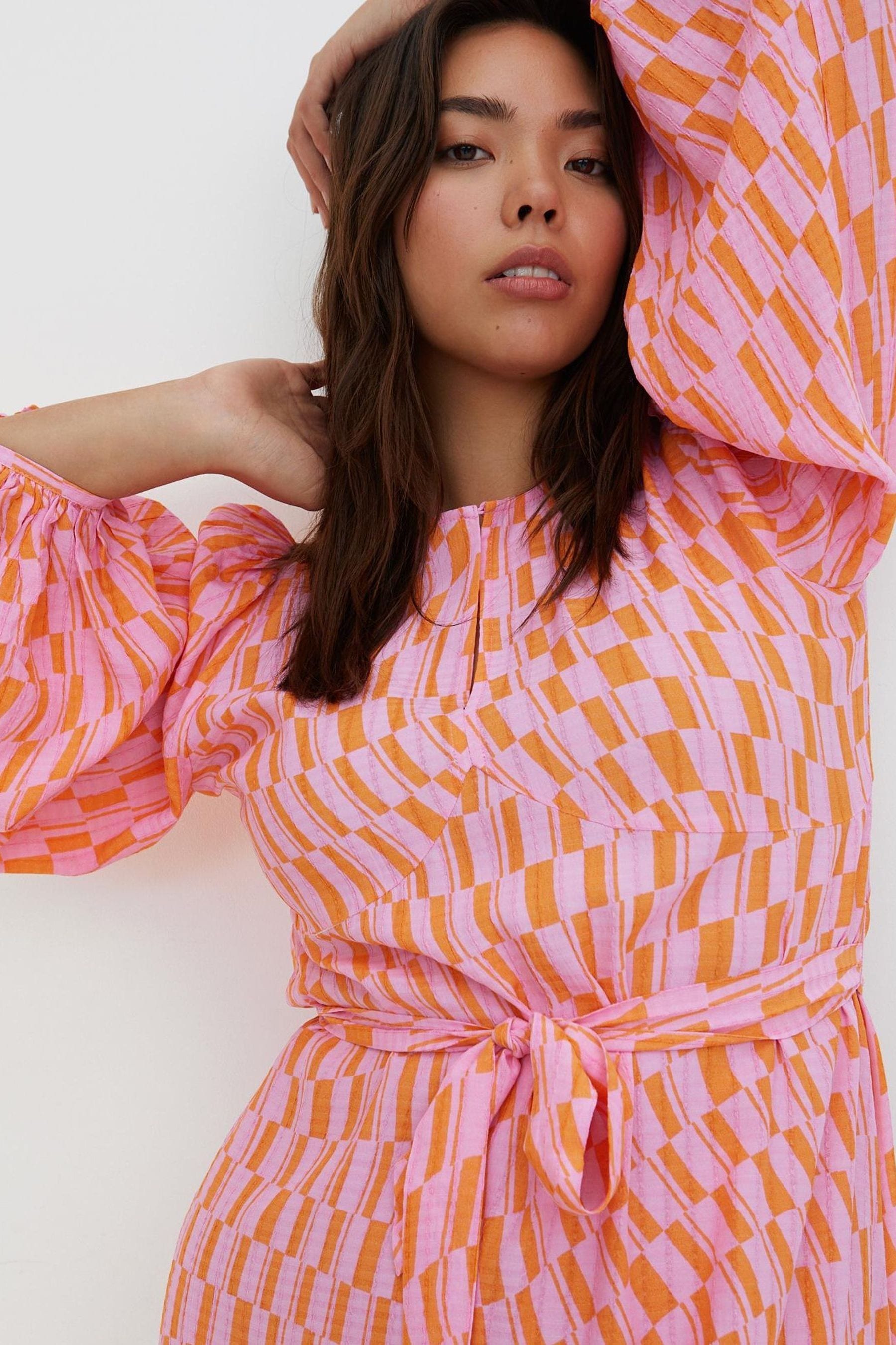 Buy Oliver Bonas Pink Geometric Print Maxi Dress from Next Luxembourg