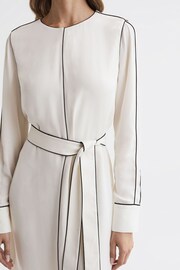 Reiss Cream Elainy Belted Trim Dress - Image 4 of 5