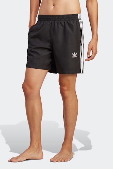 adidas Black Originals Adicolor 3 Stripes Swim Shorts
