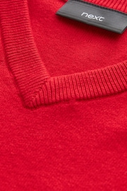 Red Knitted V-Neck School Jumper (3-18yrs) - Image 3 of 5