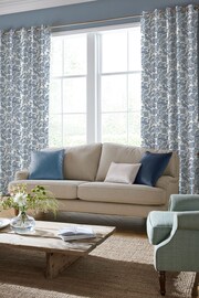 Laura Ashley Dark Seaspray Blue Adain Palace Made to Measure 100% Cotton Curtains - Image 2 of 8