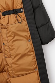 Joules Somerton Black Showerproof Down Feather Long Puffer Coat - Image 10 of 10