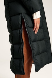 Joules Somerton Black Showerproof Down Feather Long Puffer Coat - Image 6 of 10