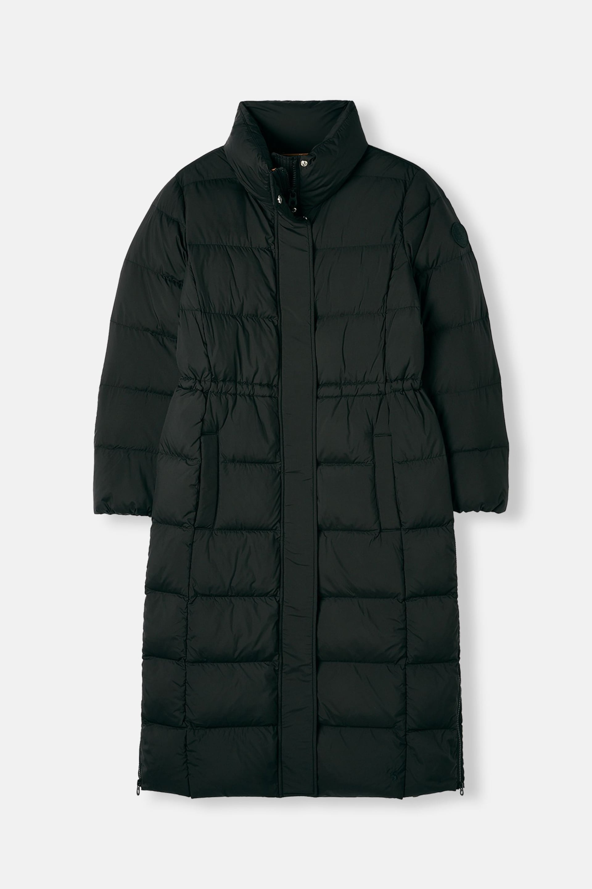 Joules Somerton Black Showerproof Down Feather Long Puffer Coat - Image 8 of 10