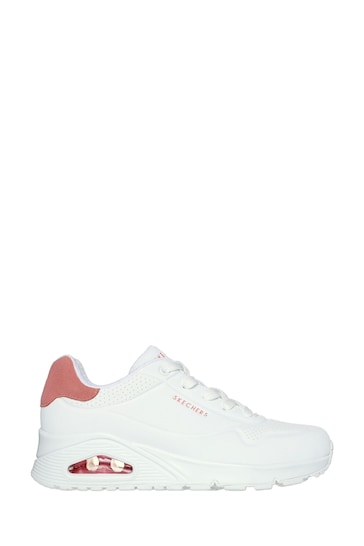 Skechers White Off UNO Lace-Up Trainers