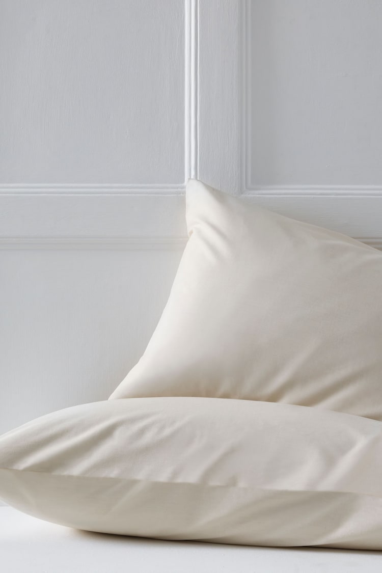 Set of 2 Cream Cotton Rich Pillowcases - Image 1 of 2