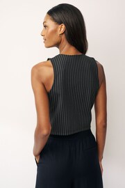 Black Pinstripe Jersey Waistcoat - Image 2 of 5