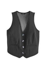 Black Pinstripe Jersey Waistcoat - Image 4 of 5