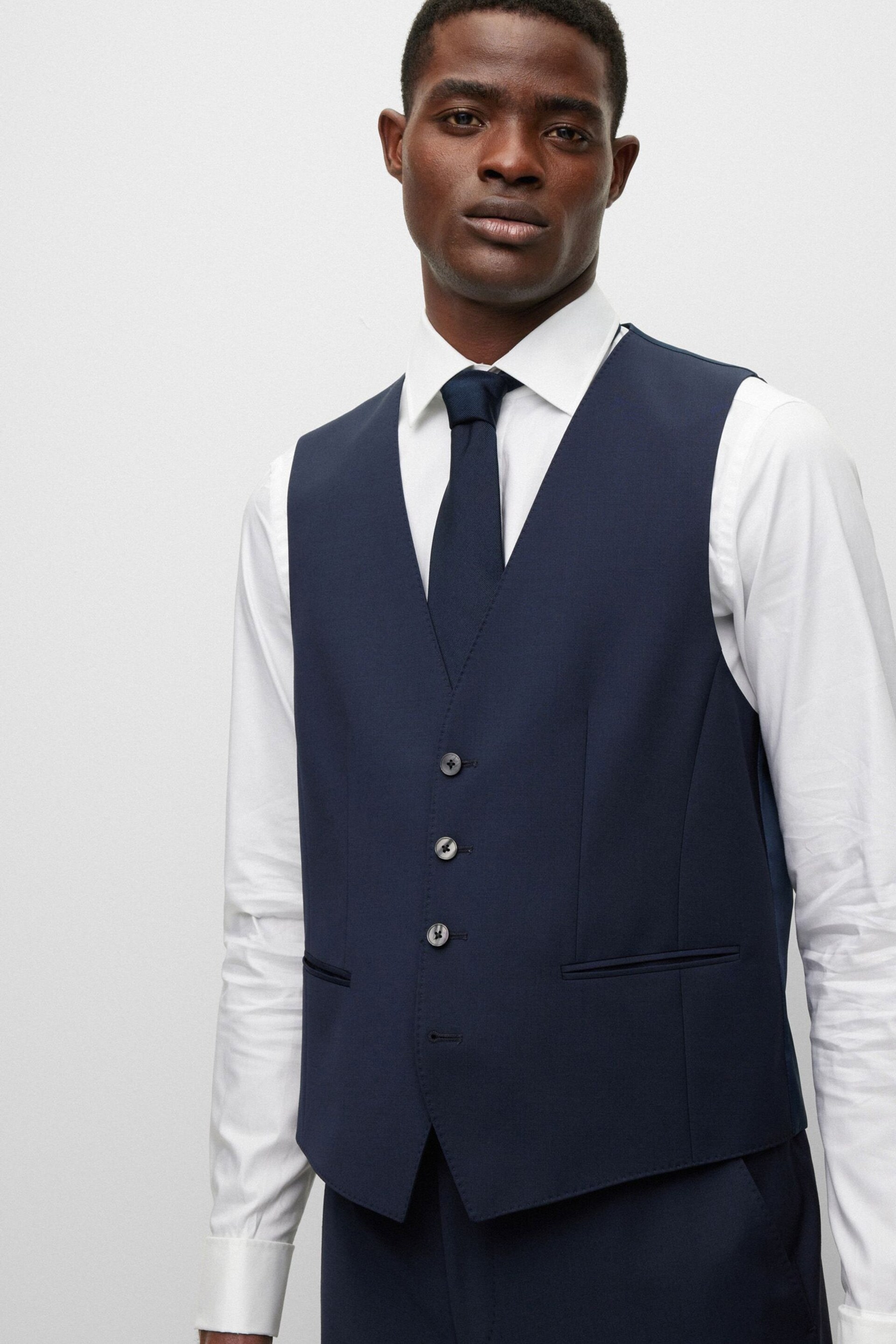 BOSS Blue Jasper Wool Mix Waistcoat - Image 1 of 5