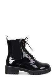 Linzi Black Layna Lace Up Ankle Boots With Zip Detail - Image 3 of 5