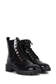 Linzi Black Layna Lace Up Ankle Boots With Zip Detail - Image 4 of 5