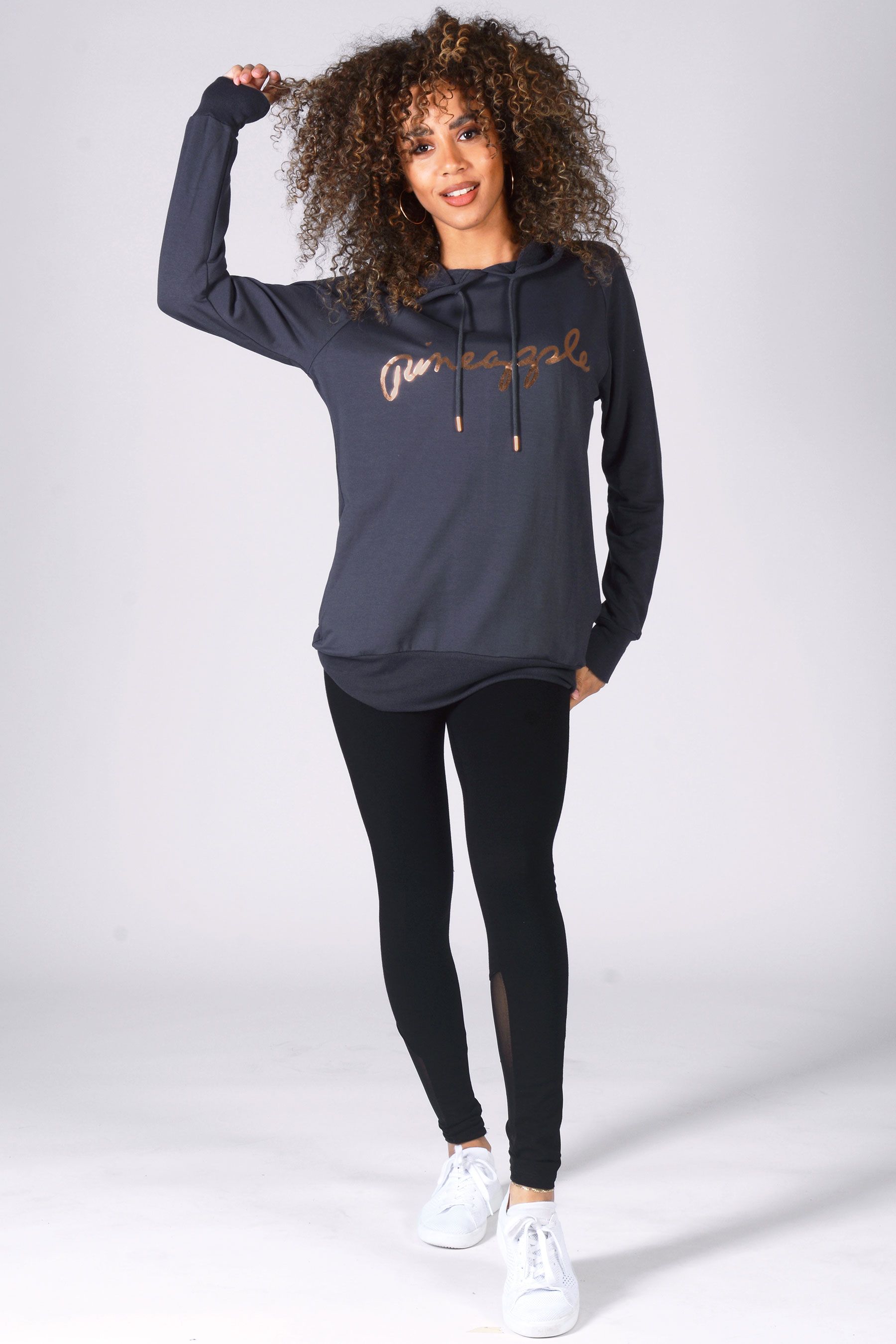 Buy Pineapple Dark Grey Womens Longline Hoodie from Next Luxembourg