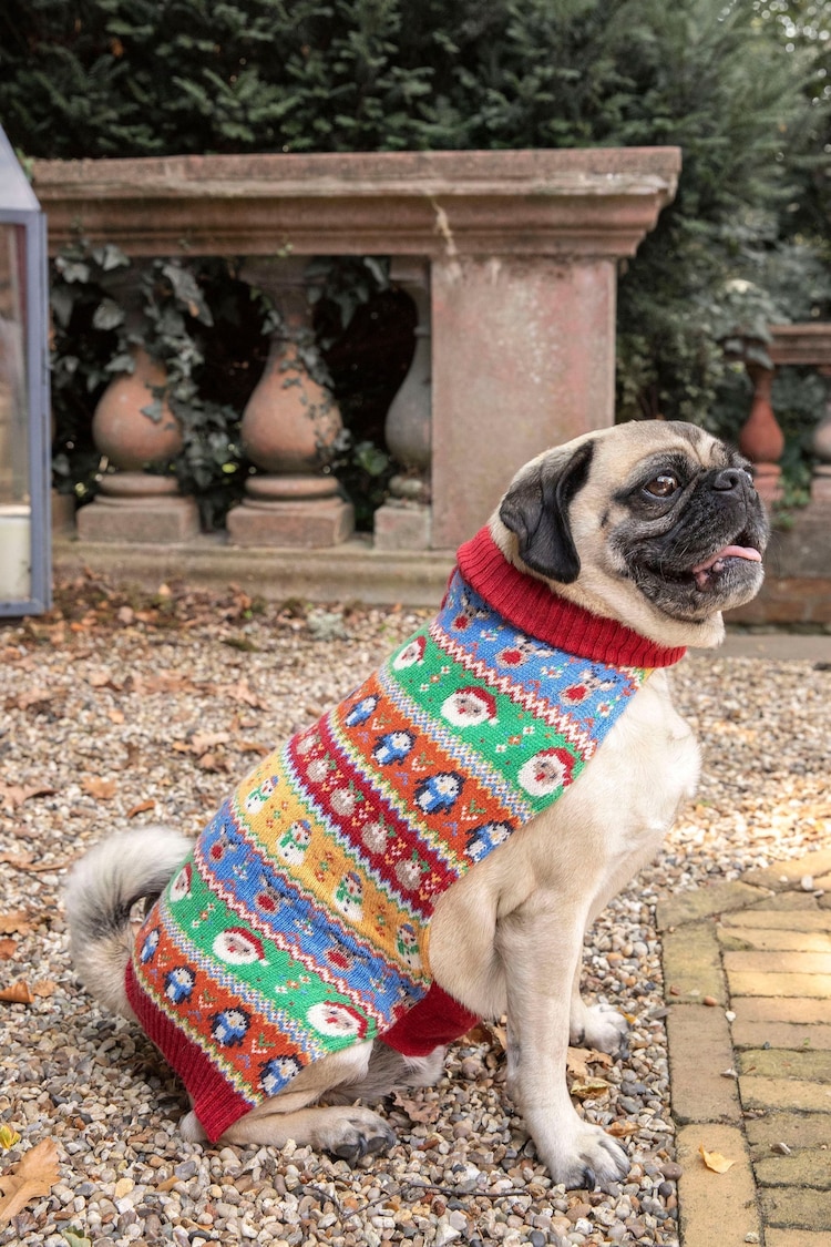 JoJo Maman Bébé Multi Christmas Fair Isle Pets Jumper - Image 4 of 4