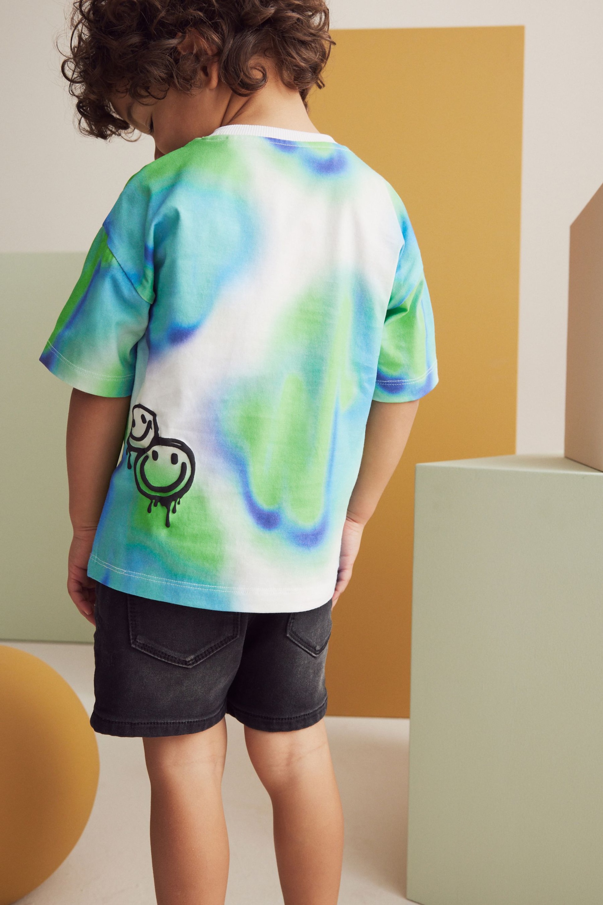 Blue/Green Short Sleeve Graffic T-Shirt (3mths-7yrs) - Image 3 of 7