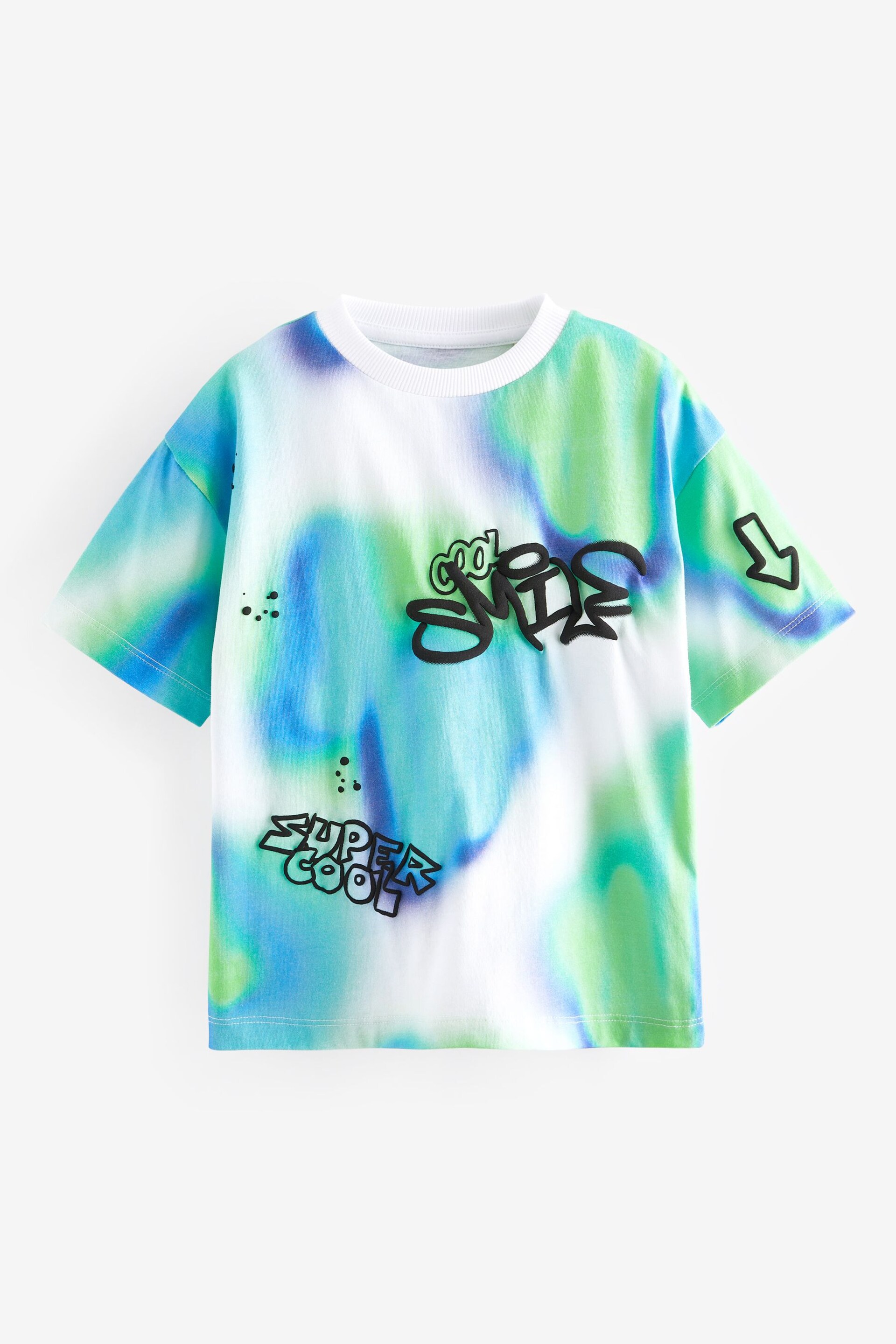 Blue/Green Short Sleeve Graffic T-Shirt (3mths-7yrs) - Image 5 of 7