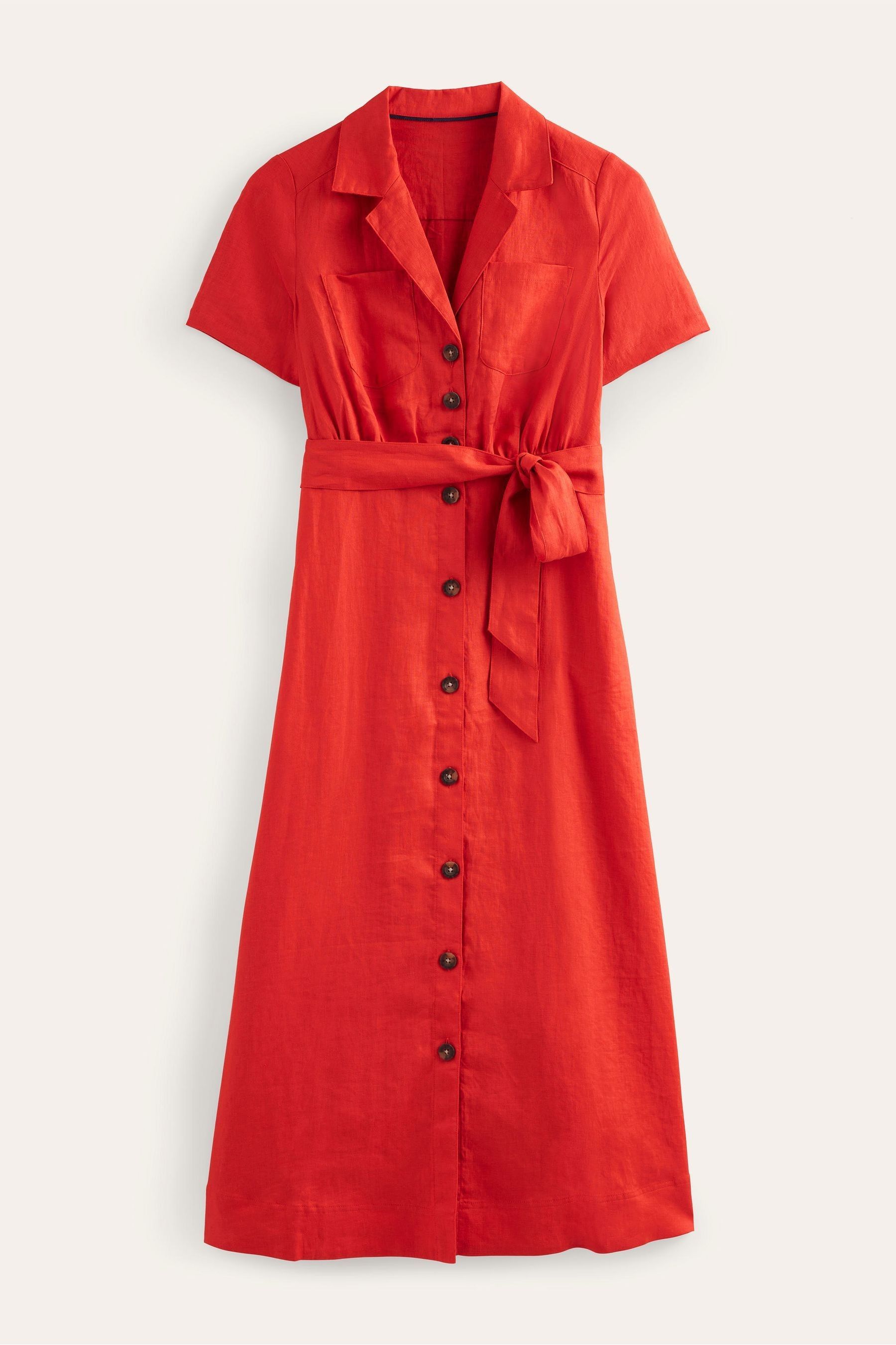 Buy Boden Red Revere Collar Maxi Shirt Dress from Next Luxembourg