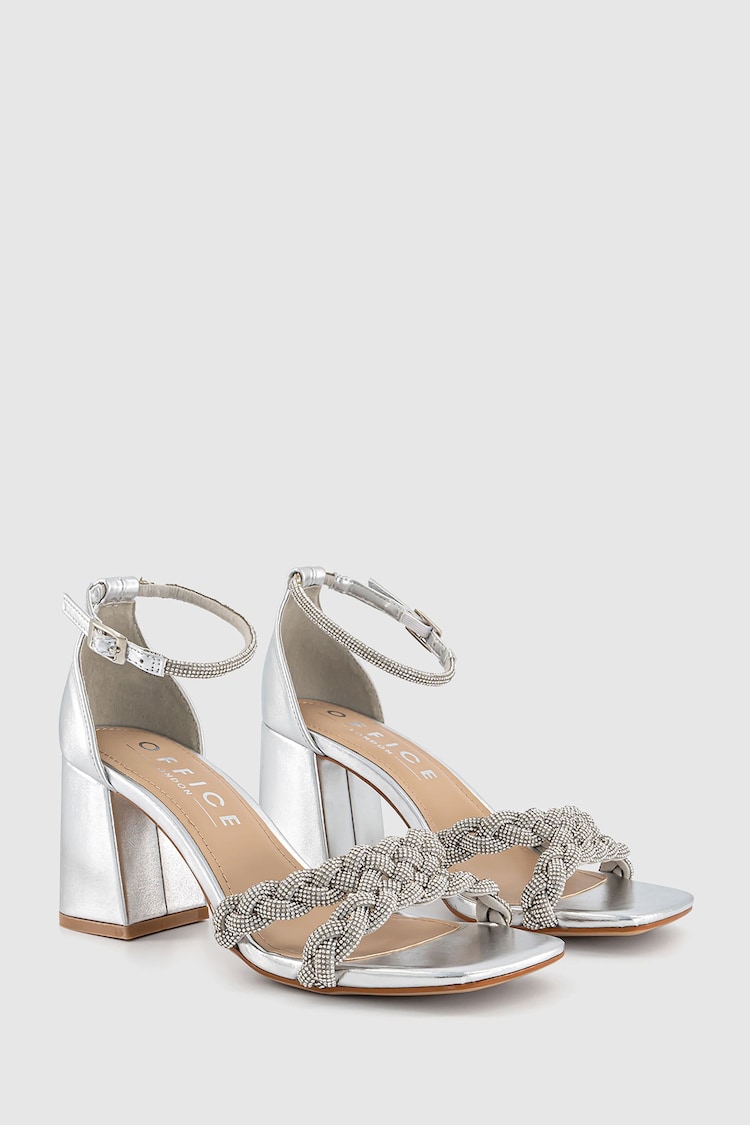 Office Natural Mila Embellished Block Heel Sandals - Image 2 of 4