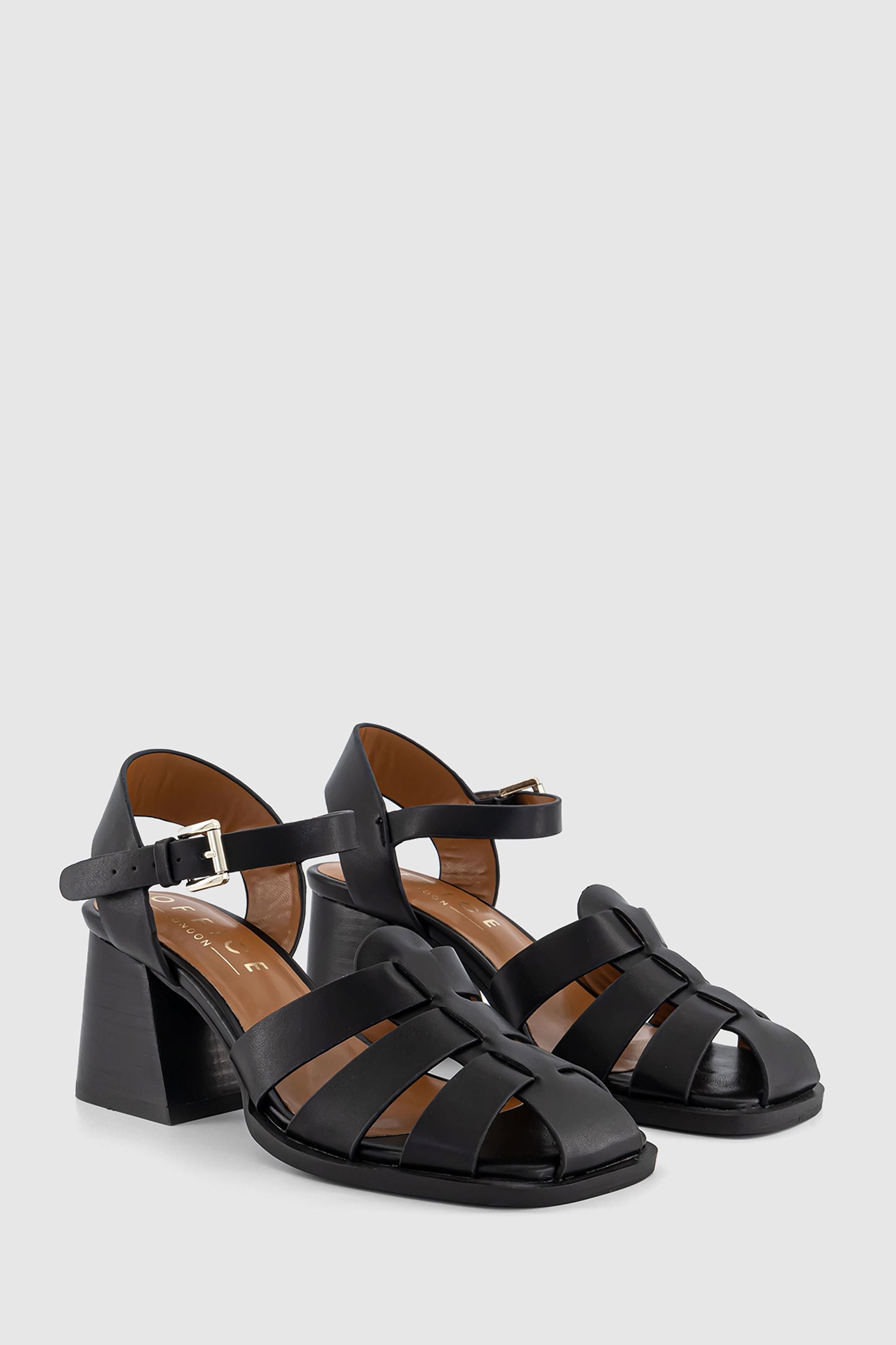 Office black block heels hot sale