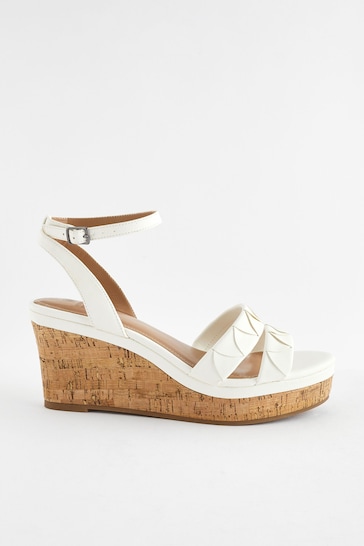 White Regular/Wide Fit Forever Comfort® Double Strap Wedges