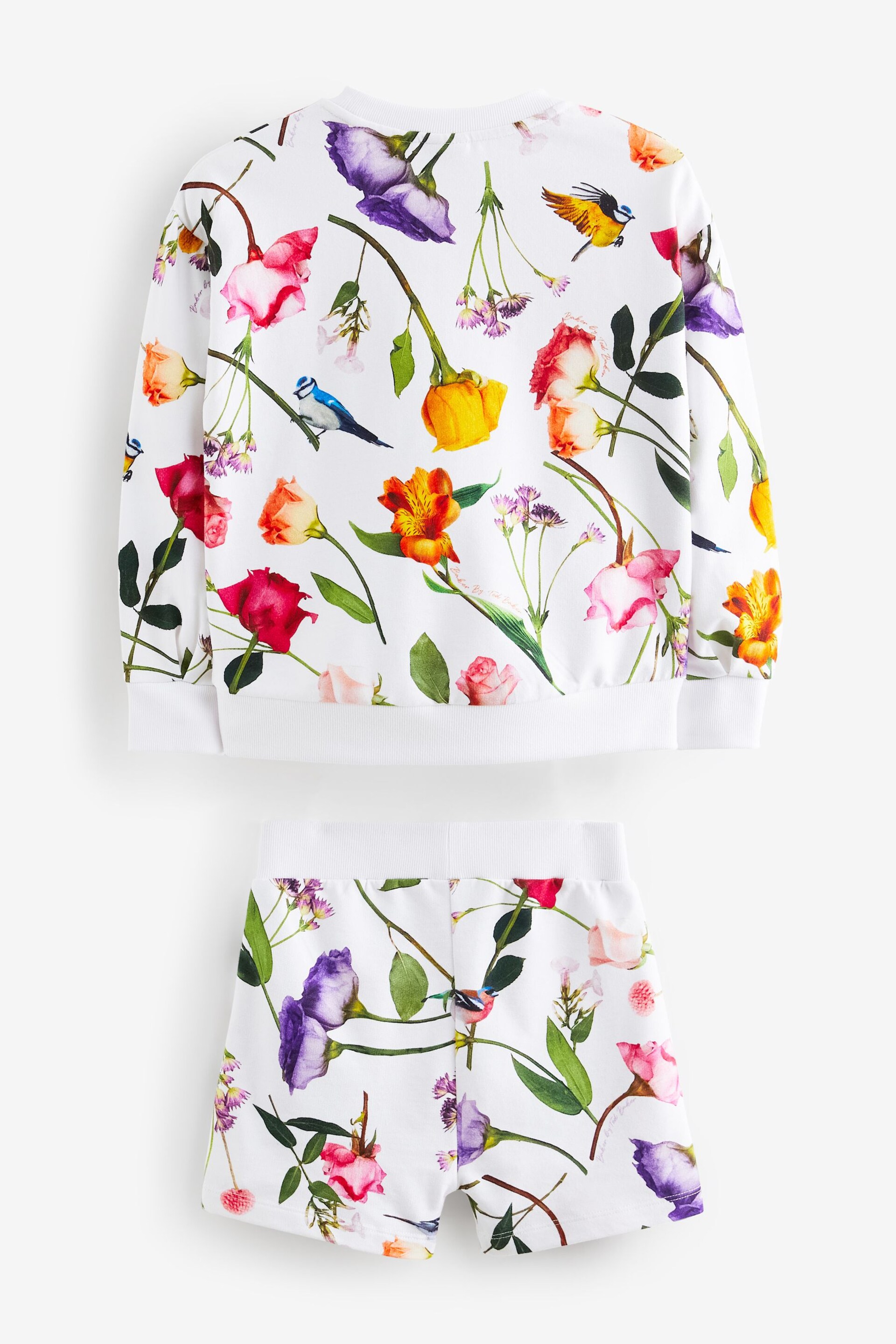 Baker by Ted Baker Floral White Sweater And Shorts Set - Image 7 of 10