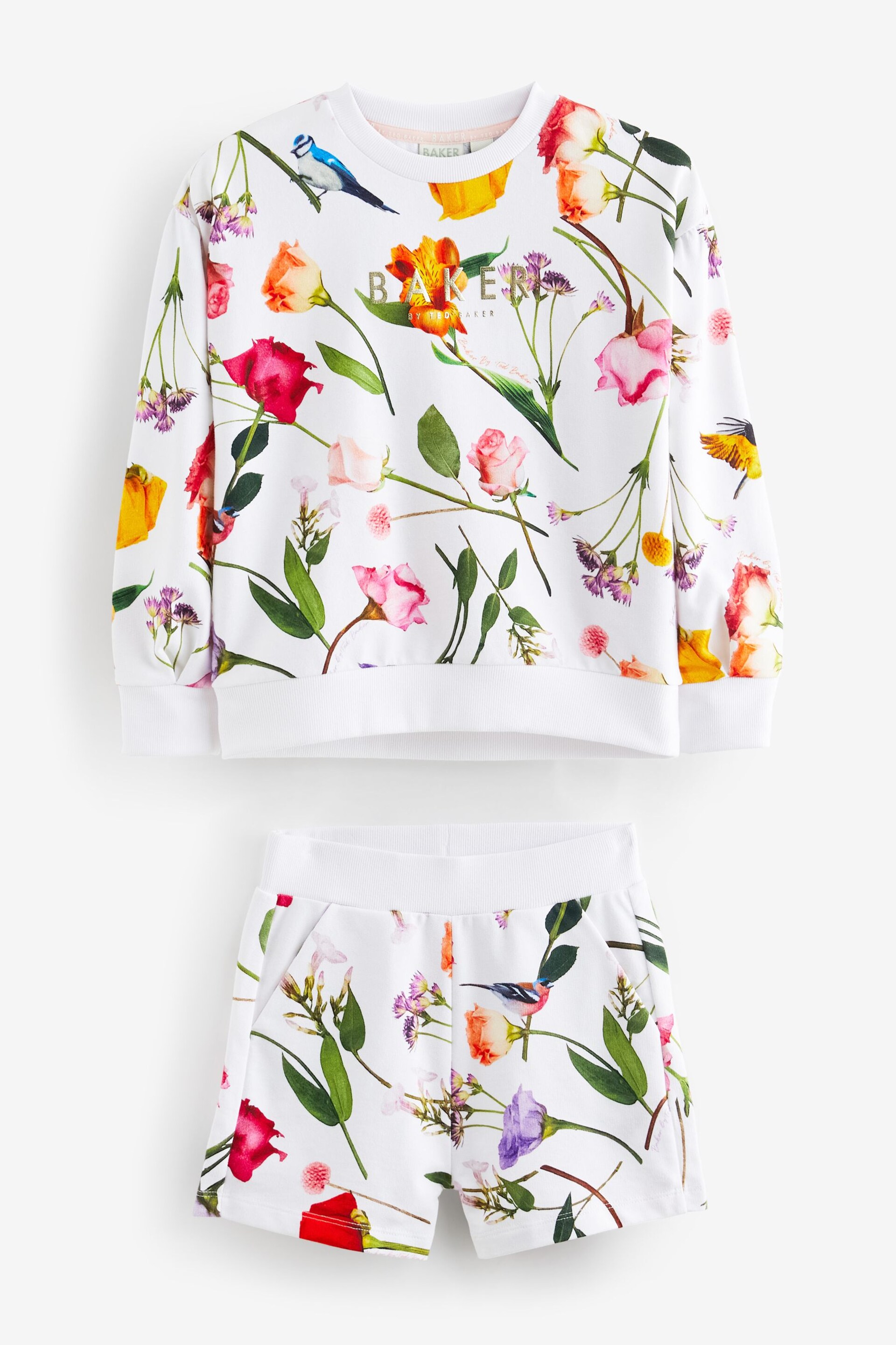 Baker by Ted Baker Floral White Sweater And Shorts Set - Image 8 of 10