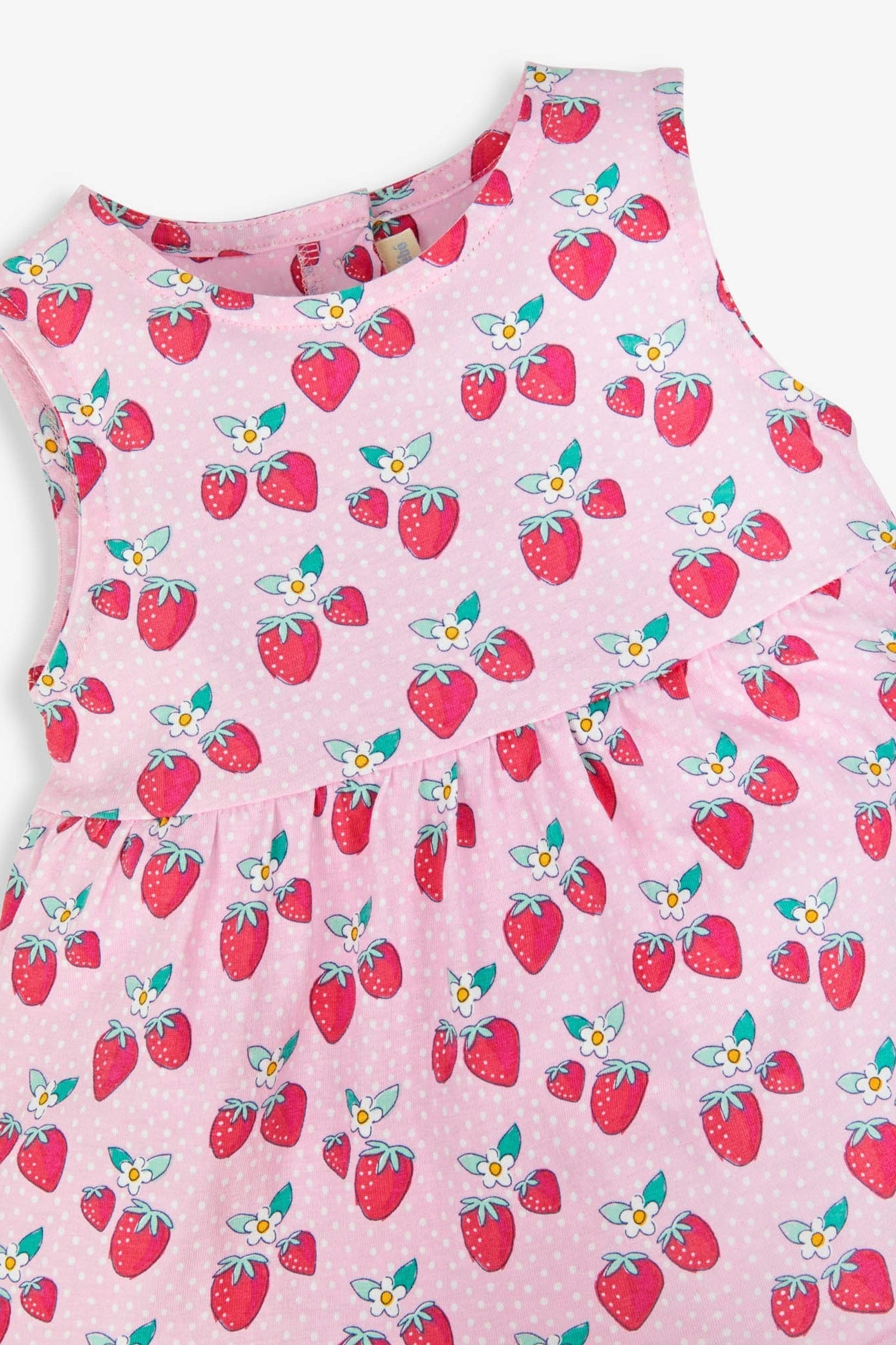 Buy JoJo Maman Bebe Pink Strawberry Print Tiered Dress from Next Luxembourg