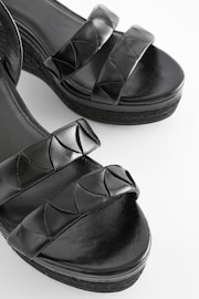 Black Extra Wide Fit Forever Comfort® Double Strap Wedges - Image 4 of 5
