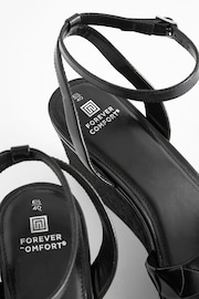 Black Extra Wide Fit Forever Comfort® Double Strap Wedges - Image 5 of 5