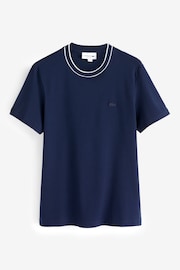 Lacoste Stripe Collar Pique T-Shirt - Image 4 of 4