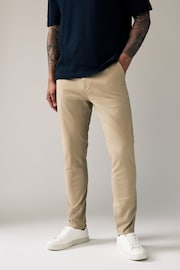 Stone Skinny Fit Stretch Chino Trousers - Image 1 of 9