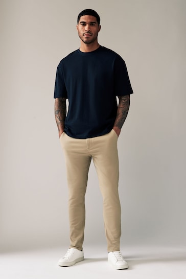 Stone Stretch Skinny Fit Chino Trousers