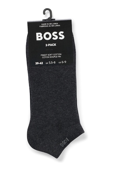 BOSS Dark Grey Ankle Socks 2 Pack