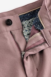 Pink Textured Cotton Blend Chino Shorts with Belt Included - Image 7 of 9
